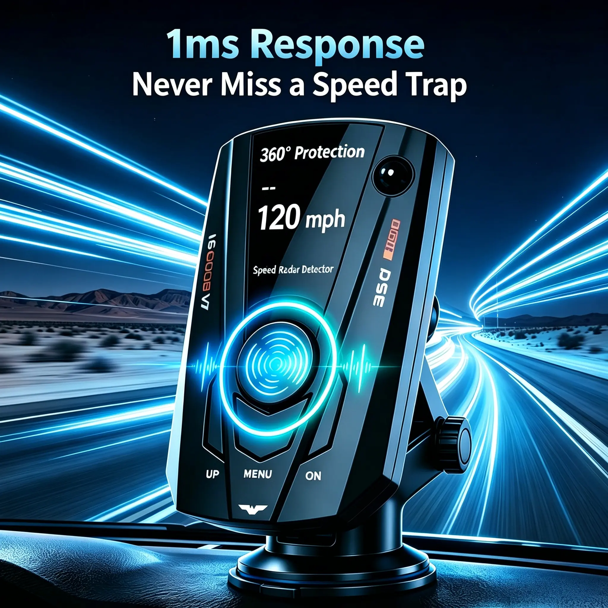 Portable Car Radar Sensor, Multi-Band Frequency Detection, LED Display & Voice Alert, Easy Install Auto Electronics for All Vehicles
