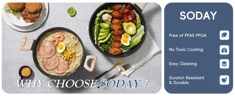 SODAY 12pcs Pots and Pans Set Non Stick Kitchen Cookware Sets Induction Cookware Nonstick Granite Cooking Set with Frying Pans, Saucepans, Kitchenware,stock up on specials,New Year Sale SODAY 12pcs Pots and Pans Set Non Stick Kitchen Cookware Sets Induction Cookware Nonstick Granite Cooking Set with Frying Pans, Saucepans, Kitchenware,stock up on specials,New Year Sale