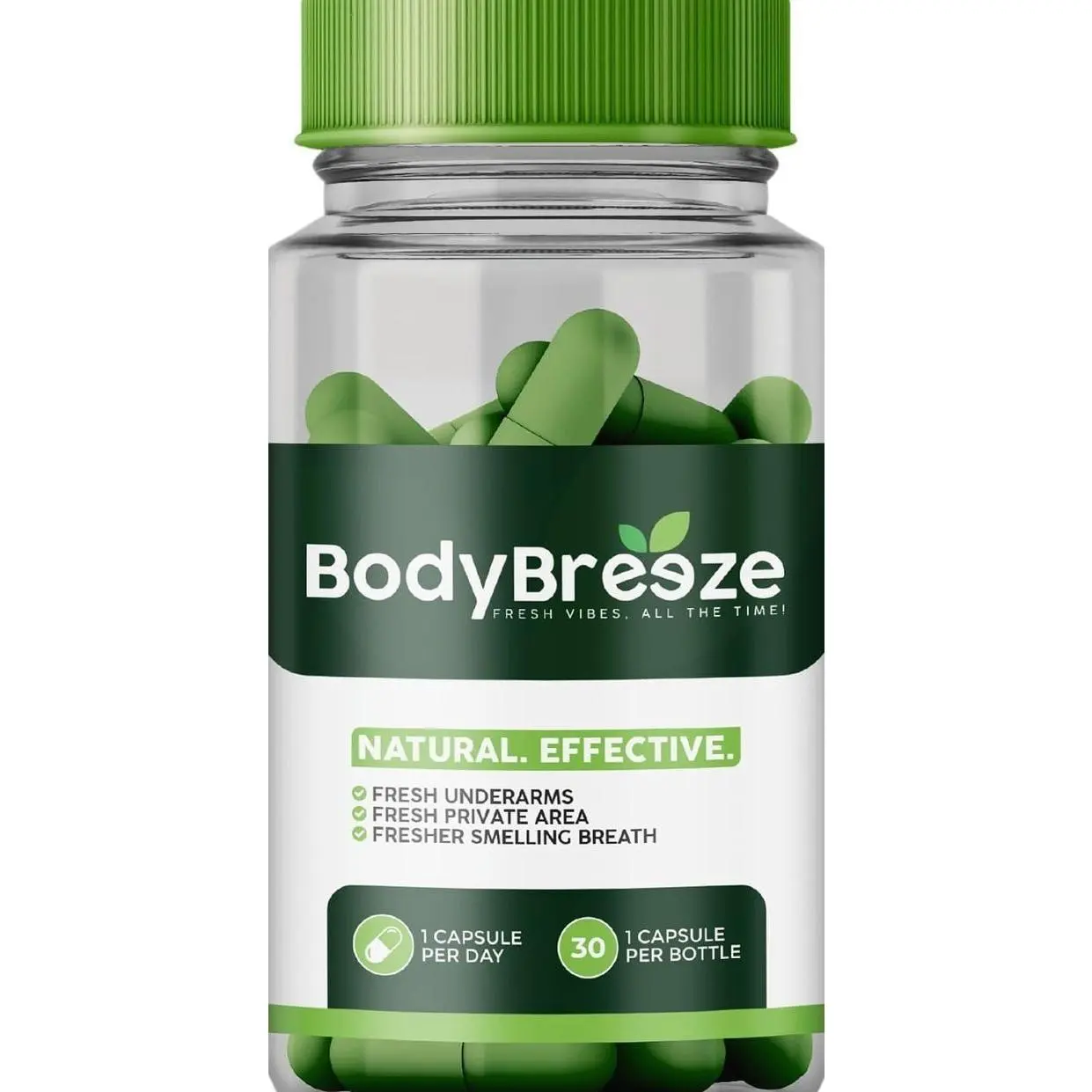 Internal Deodorant Supplement | Natural Chlorophyll 30 Capsules for Body Odor Control, Gut Health, and Fresh Breath | Vegan, Detox Support & Skin Health | Odor Eliminator for Men & Women