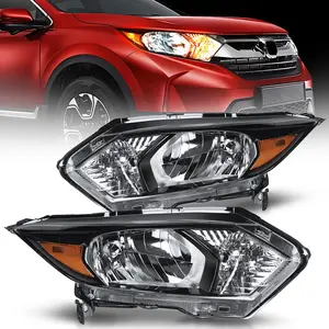Nilight Headlight Assembly Compatible with 2016 2017 2018 Honda HRV HR-V Black Housing Amber Reflector Clear Lens Headlights Replacement Driver and Passenger Side