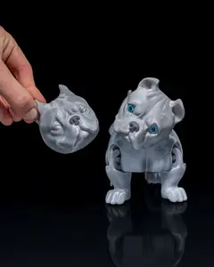 3DFabLabHTX - Articulated American Bully Dog Figurine - Available in Multiple Sizes and Colors Decor Gift Movable Decoration
