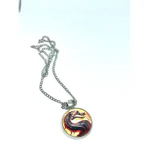 Dragon Necklace, Unique Dragon Pendant Gift, Mortal Kombat Resin Dragon Necklace