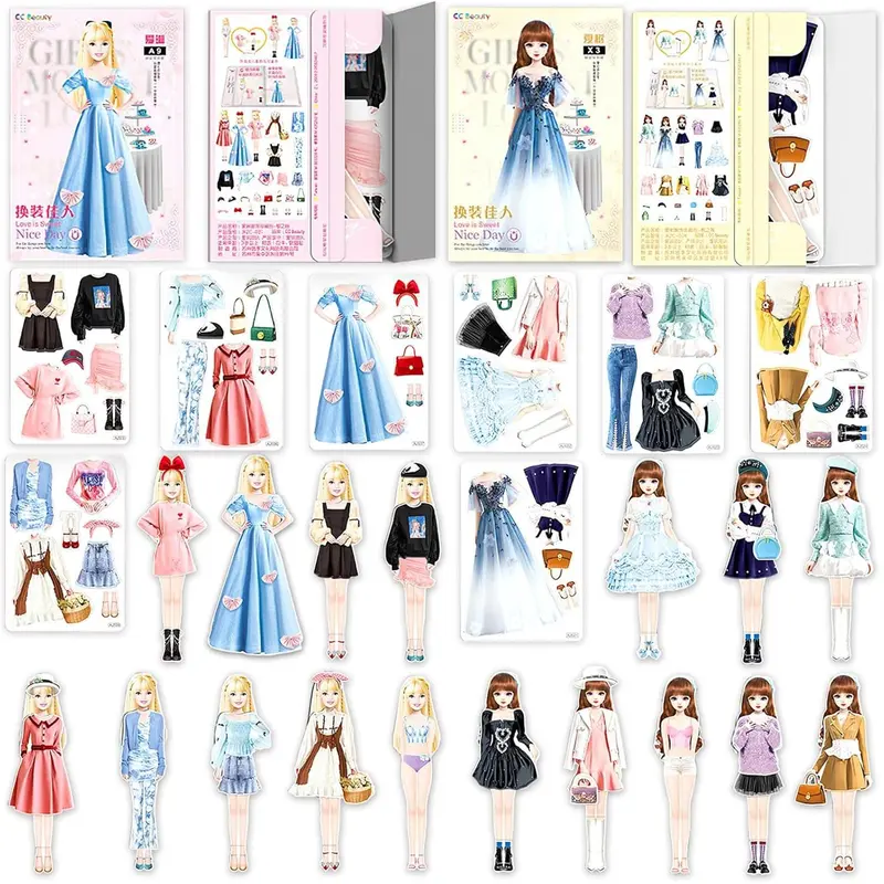 Magnetic Dress Up Paper Dolls for Girls Ages 4-7, Pretty Princess Game Paper Dolls Dress Up Toys, Creating Imaginative Birthday Gifts7