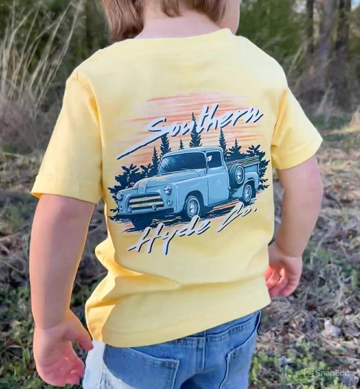 Youth Southern Classic Car Short Sleeve Shirt, Car Tee, Trending shirt, Southern Hyde Clothing, Outdoor Outfit, birthday gift