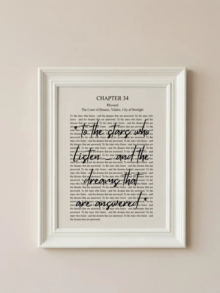 Night Court Velaris Art Print - Bordered Artistic ACOTAR Poster, BookTok Fantasy Room Flower Decoration, Bookish Reader Gift Wall Decor