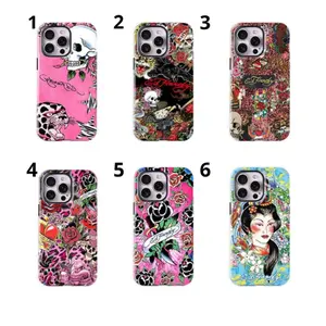 Ed Hardy Inspired Skull & Rose Phone Case  Punk Y2K Phone ProtectionVintage Aesthetic case for iPhone17 ProMax 161514131211 Plus