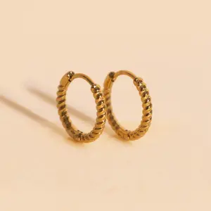 Rope Rounded Huggie Hoop Earrings Rope Rounded Huggie Hoop Earrings
