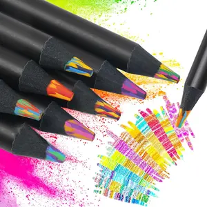 Rainbow Color Pencil Set, 1 Set Multi-purpose Colored Pencil for Drawing, Coloring, Sketching, Art Supplies for Home School Dormitory Office