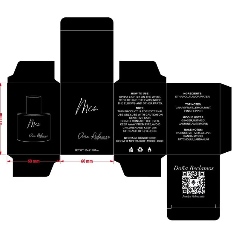 Perfume Mio de hombre  Compatible Brushes with Black Handle and Gold-Colored Finish