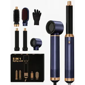 5 in 1 Hair Dryer Brush Set, Negative Ion Blow Dryer Brush Air Styler Curling Wrap Air Curler, Curling Iron Hair Styling Tools As A Gift for Straight/Curl/Drying/Smoothing