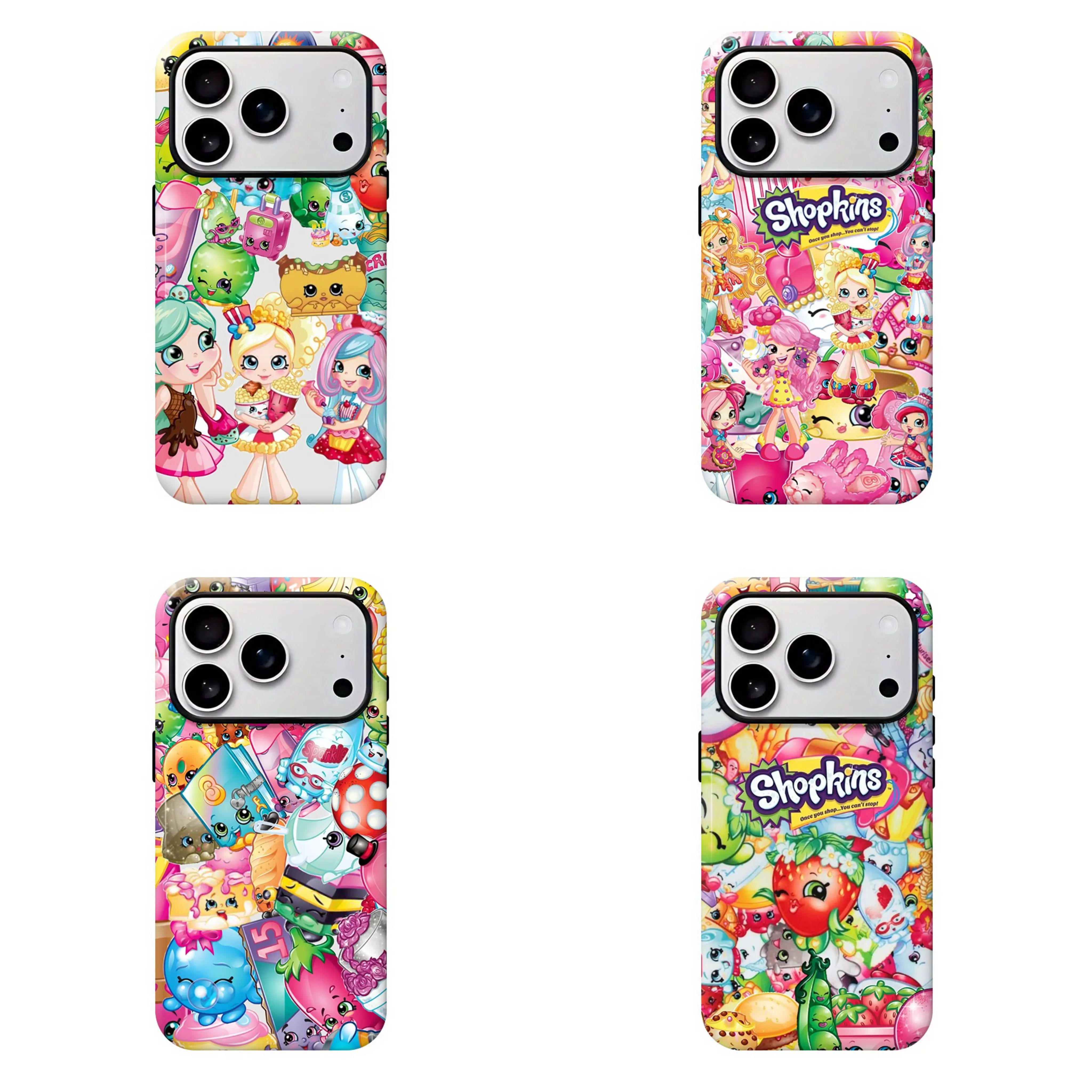 Cute Shopkins Phone Case For iPhone17 16 15 14 13 12 11 Pro Max XS XR, Trendy Girls Gift Protective Cover,Cute Kawaii Patterned Phone Shell