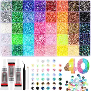15/40 Colors 3mm Jelly Rhinestones, 1 Box Multicolor Flatback Resin Gems for Bedazzling, DIY Crafting, Gift decoration,Diamond Art & Nail Art,Bedazzler Kit,Mother's Day gift
