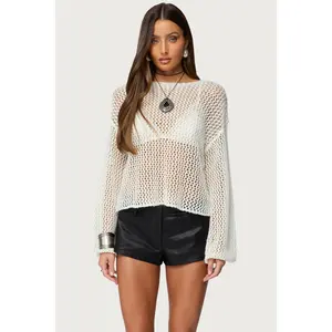 Charlise Open Knit Sequin Top