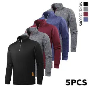 Men's Long Sleeve Fleece Pullover – Half Zip Mock Neck, Soft & Warm Casual Outdoor Top, Perfect for Hiking, Street Style & Holiday Activities; Durable Classic Design; A Winter Travel Essential & Great Christmas or Thanksgiving Gift