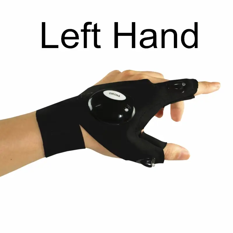 Fingerless Glove LED Flashlight Waterproof Torch Fishing Camping Hiking Survival Safety Multi Light Night Tool Outdoor Tool