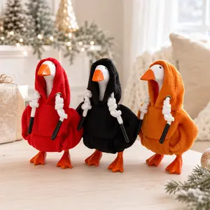 Funny Goose Figurine with Magnetic Beak, 7 Inch Handcrafted Resin Desk Statue for Holding Keys and Notes, Cute Desktop Decor for Office, Bedroom, Kitchen or Entryway, Unique Gift for Women, Coworkers, Mom, Housewarming and Christmas