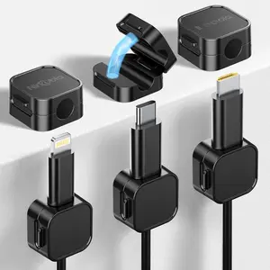 [6 Pack]   Clips, Enhanced Adhesive Wire Organizer, Desk  Management, Mini Holder for Wire Or  Clips for , Office, , Desk, Nightstand (Black-6 Pack)