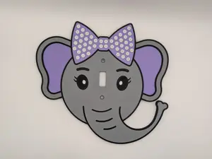 🐘 Elephant Light Switch Cover — Pink or Purple | Cute Kids Room & Nursery Decor