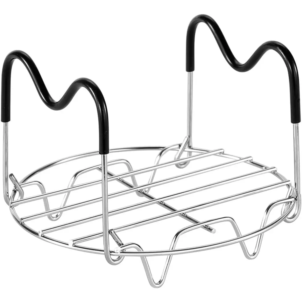 Steamer Rack Trivet with Handles for Instant Pot Pressure Cooker Accessories (Handle Silicone  3qt)