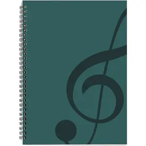 Blank Sheet Music Composition Manuscript Staff Paper Art Music Notebook Black 100 Pages 26x19cm, Optional Water Blue/Ocean Blue