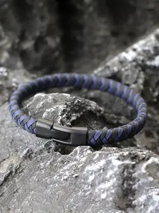 Men's Minimalist Casual Plain Color PU Leather Braided Bracelet, Elegant Minimalist Bangle, Trendy Stack Bangle, Stackable Bracelet, Fashionable Jewelry for Daily Wear, Trendy All-match & Exquisite Jewelry for Birthday Gift