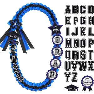 Graduation Leis, 2026 Grad Ribbon Double Braided Necklace  Graduate Lei for Congrats Grad Gifts Party Supplies