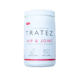 TRATEZ Hip & Joint Supplement for Dogs - 60 Duck-Flavored Soft Chews with Glucosamine, Chondroitin, MSM, Green-Lipped Mussel