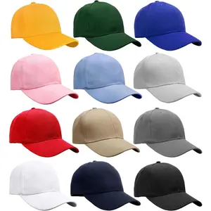 Wholesale Bulk Lot 12-Pack Baseball Cap Adjustable Size Plain Blank Solid Color