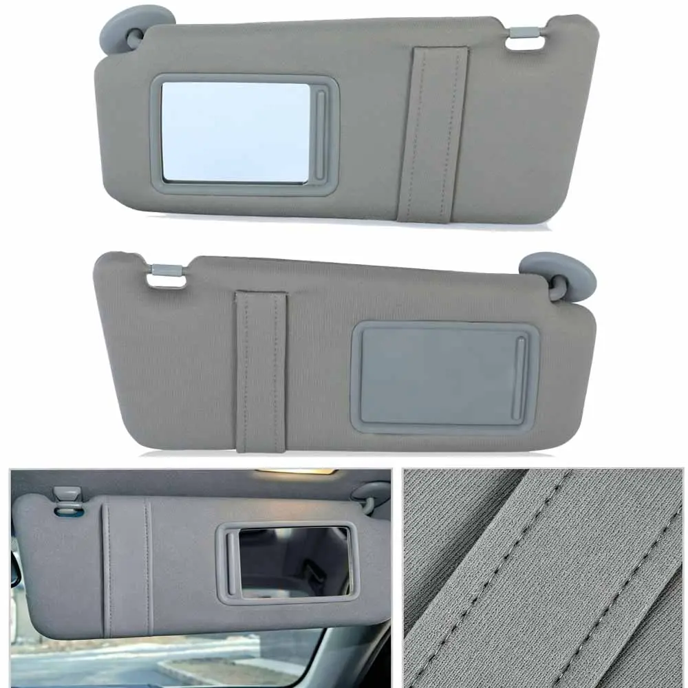 Sun Visor Set for 2007-2011 Toyota Camry Non-Sunroof, Gray Cloth Left & Right Car Replacement, Plug-and-Play Direct Install that Matches Original Mounting Holes for a Stable Fit, Car Interior, Perfect Old Part Replacement, Front Sun Visor, Plug-In Fit, Or