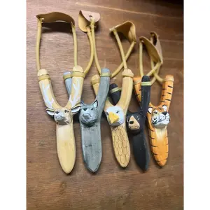 Hand Carved Animal Head Slingshot