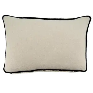 SARO  12 x 20 in. Oblong Poly Filled Throw Pillow with Black & White Reversible Design