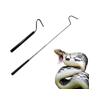 HOMEYA 39.3 inch Collapsible Snake Hook, Stainless Steel Snake Stick, 1pc Telescopic Reptile Hook for Moving Catching Snake, Retractable Snake Grabber Handling Tool for Separate Small Pet Snakes