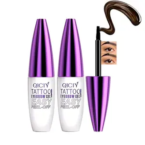 3-Pack Easy-Peel Eyebrow Gel, Waterproof, Sweatproof, and Smudge-Proof, QICIY Tattoo Eyebrow Gel Peels Off Easily, Suitable for All Skin Types, Specialized Eye Makeup Tool, Suitable for Women of All Skin Types