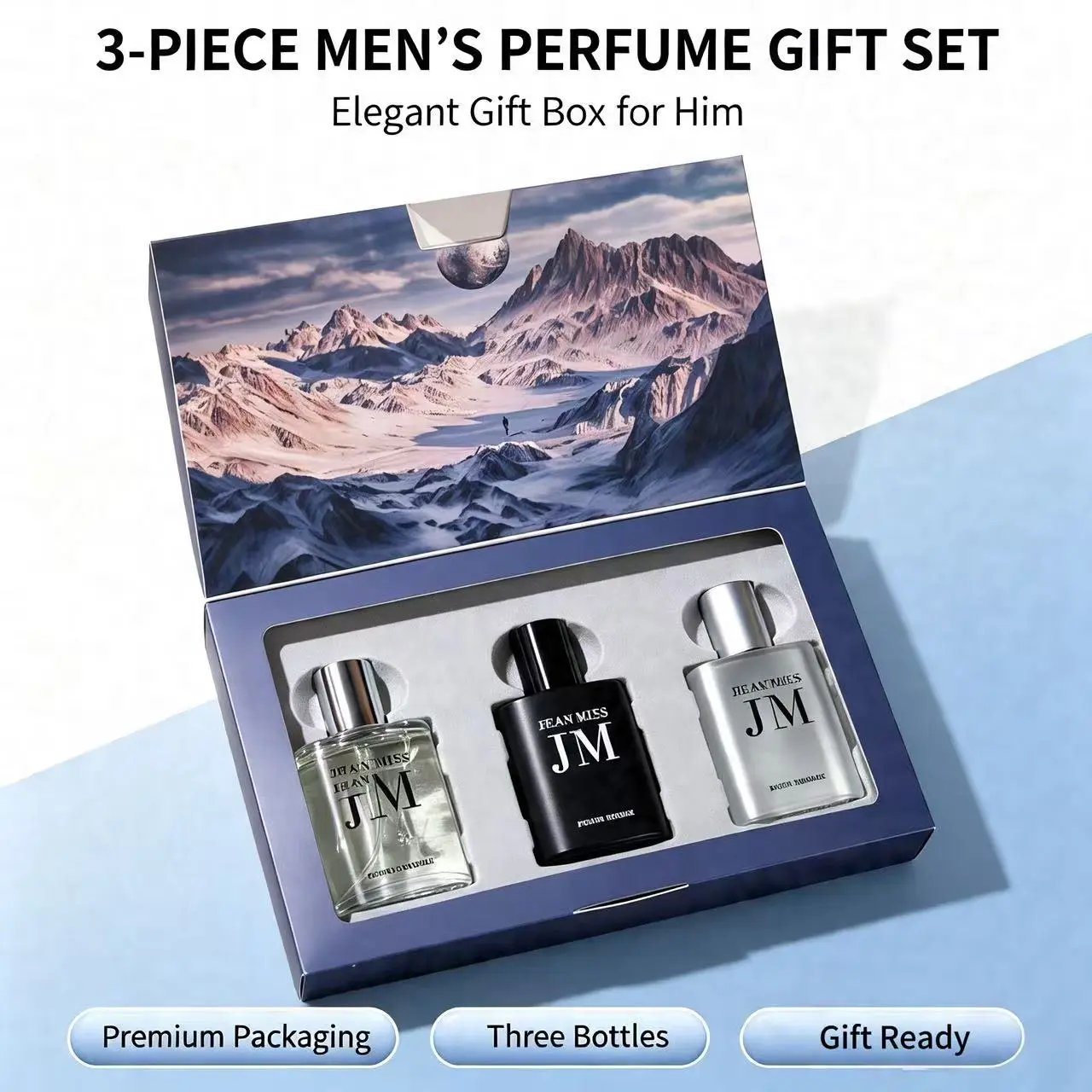 Exquisite 3-piece Men's Perfume Gift Set, the ultimate gift choice for birthdays, holidays and anniversaries