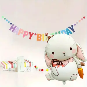 Large Ear Rabbit Carrot Balloon Set, Birthday Party Decoration, Festival Party Atmosphere Decor, 1/2pcs 35 Inch Air Balloons
