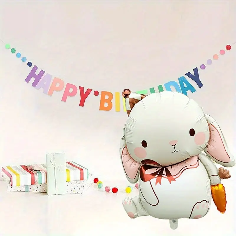 Large Ear Rabbit Carrot Balloon Set, Birthday Party Decoration, Festival Party Atmosphere Decor, 1/2pcs 35 Inch Air Balloons, Prop