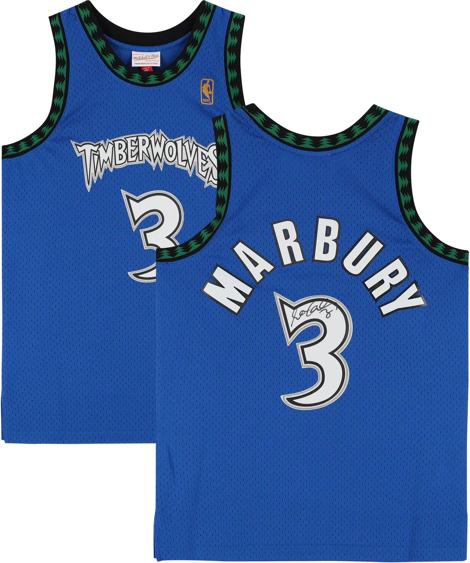 Stephon Marbury Minnesota Timberwolves Autographed Blue Mitchell & Ness 1996-1997 Swingman Jersey - Fanatics Authentic Certified - NBA Memorabilia
