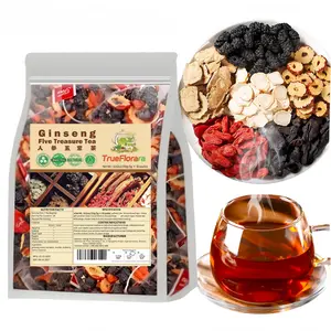 Ginseng Five Treasure Tea Kidney Tea - 50Bags, Natural Kidney Cleanse Detox Tea for Women & Men - Traditional Chinese Herbal Teabags Organic Beverage