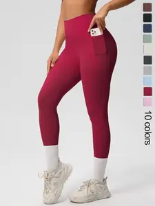 【Christmas】Women's Solid High Waist Sports Stretchy Soft Leggings, Casual Comfy Breathable Skinny Pants for Yoga Gym Workout Running, Ladies Sportswear for All Seasons