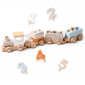 Wooden Train Set Toddler Toys for 3-5 Year Montessori Animal Figurines Train Toy Set Preschool Learning Activities Toys for Kids, Birthday Gift for Toddlers & Kids Aged 3+ (10 PCS)Easter gift toddlers