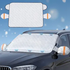 Car Windshield Snow Cover, Windshield Cover for ice and Snow, Protect Against Snow in Winter and Sun in Summer, Frost Windshield Cover for Ice, 2*Removal Side Mirror Protector, Windproof UV Sunshade Cover for Cars, SUVs, Vans