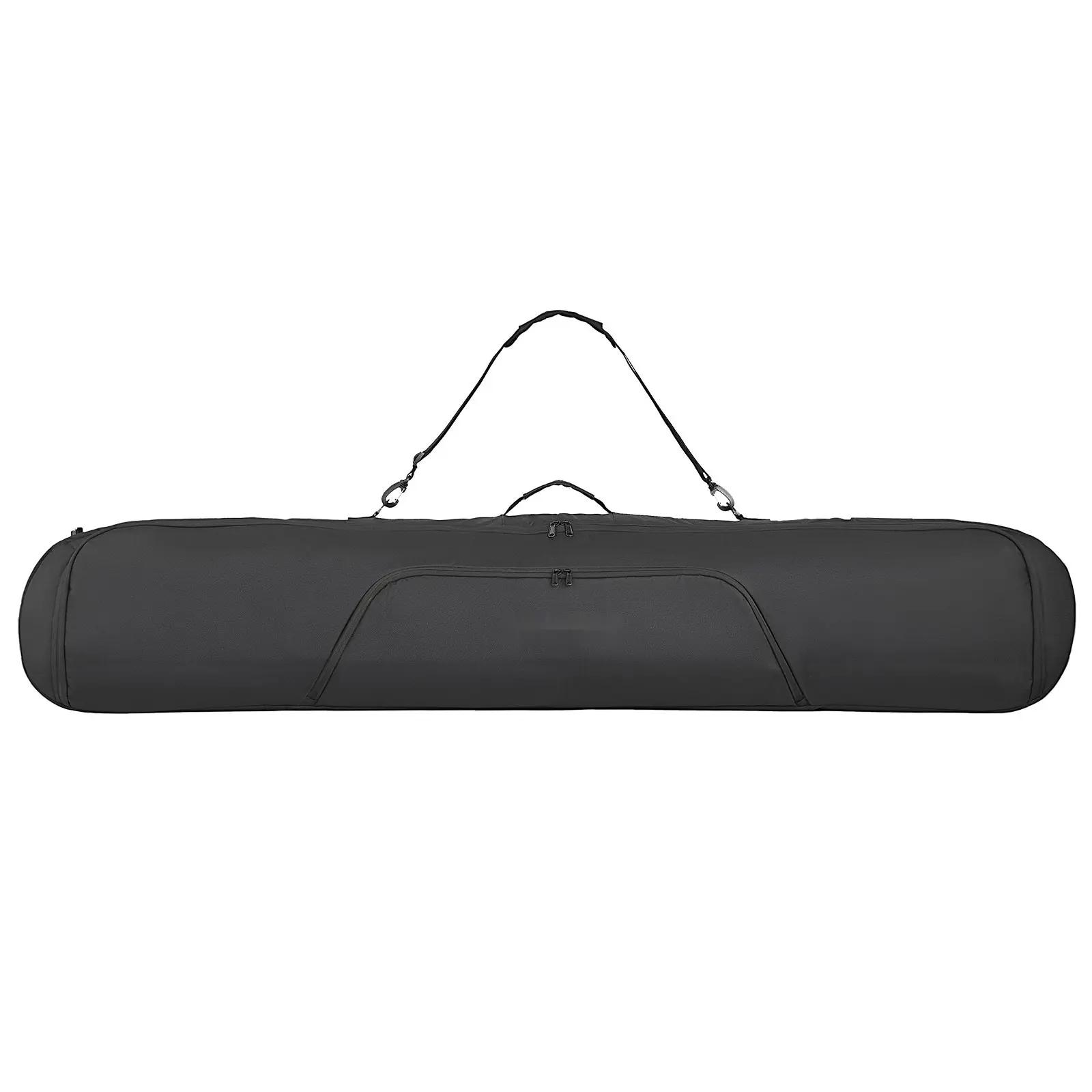 Snowboard Bag Up To 65 Inches (165 Cm) Padded Case For Skis And Snowboards Travel Ready Waterproof 600D Oxford Fabric With Adjustable Inner Straps And Compartments For Poles Goggles Gloves Helmet Boots Black