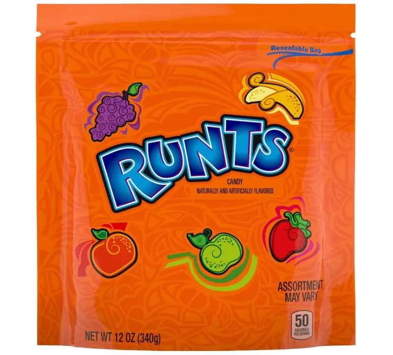 Runts Chewy Candy, Assorted Fruity Flavors, Resealable Bag, 12 oz