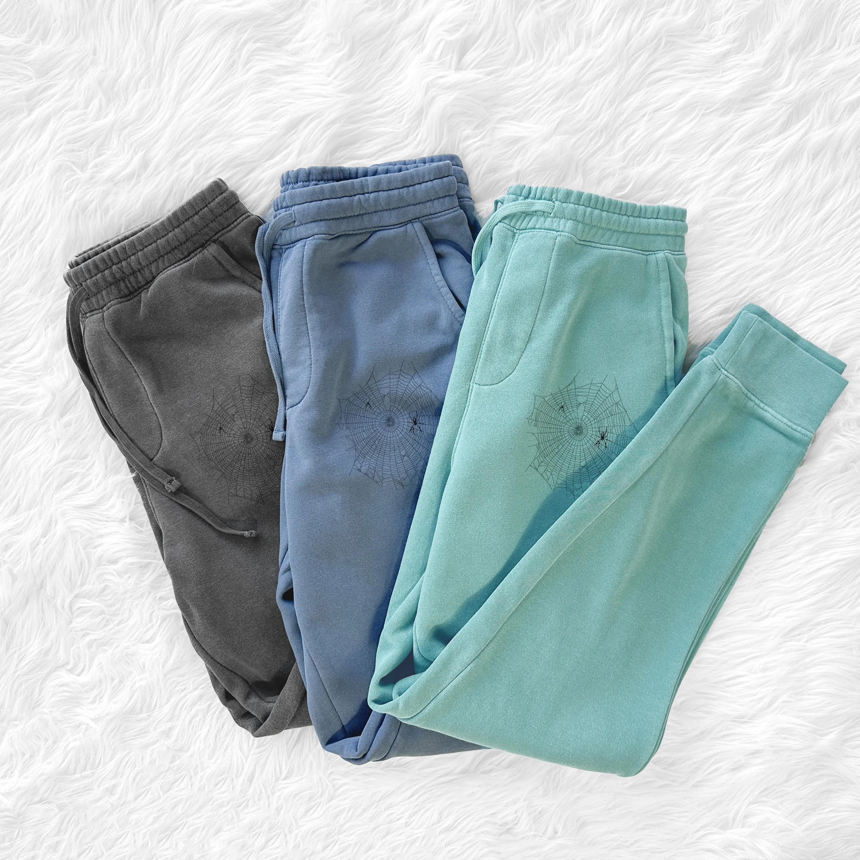 Golden Silk Orb-weaver Spider Web - Trichonephila clavipes - Unisex Pigment Dyed Sweatpants