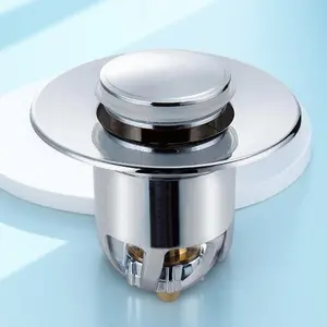 Push-Up Pop-Up Drain Stopper, Stainless Steel Sink Filter with Removable Hair Catcher, Anti-Overflow Easy Clean Strainer for Kitchen Bathroom, Odor-Proof Drain Cover.
