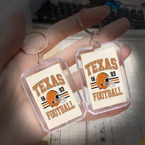 Vintage Gridiron Keychain – Retro-Style Acrylic Keyring for Sports Enthusiasts & Collectors, Durable & Stylish Gift, Perfect for Keys, Bags & Everyday Carry