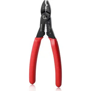 4 in 1 Wire Crimper Stripper 7 Inches Compact Wire Stripper Multi Purpose Electricians Pliers Professional Electrical Cable Stripping Crimping Tool 12-20 AWG Wire for Household Industrial et multifunctional nose