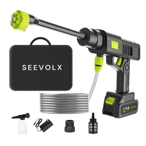 SEEVOLX 990PSI Portable Pressure Washer - 6 Spray Modes, Foam Cannon, Rechargeable 21V Battery, Perfect for Car Wash, Deck & Pet Cleaning