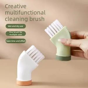 2PCS Dual-use household brush for dry and wet cleaning, reaches hard-to-reach corners and crevices, creative cleaning brush that can connect to a mineral water bottle