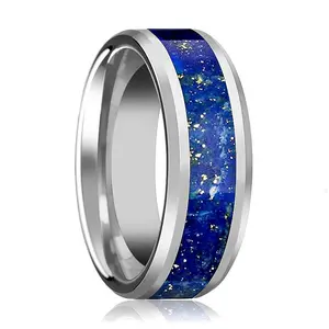 OSIAS | Tungsten Carbide Ring, Lapis Lazuli Inlay